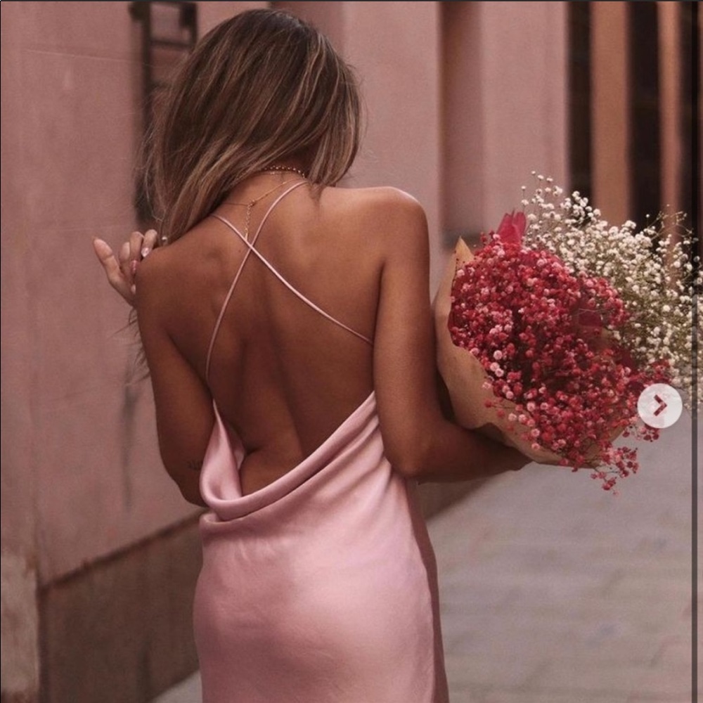 Sold - Zara pink satin dress - Picture 1 of 11